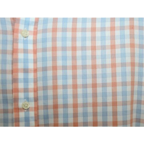 Tailorbyrd Orange Blue Gingham Button Up Shirt XXL - Picture 3 of 4